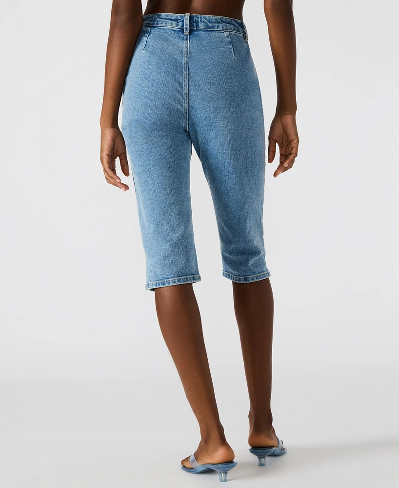 Steve Madden Women's Knee-Length Denim Capri Pants