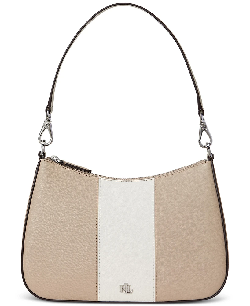 Lauren Ralph Lauren Two-Tone Leather Small Danni Shoulder Bag