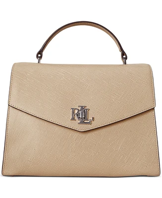 Lauren Ralph Textured Leather Large Farrah Satchel