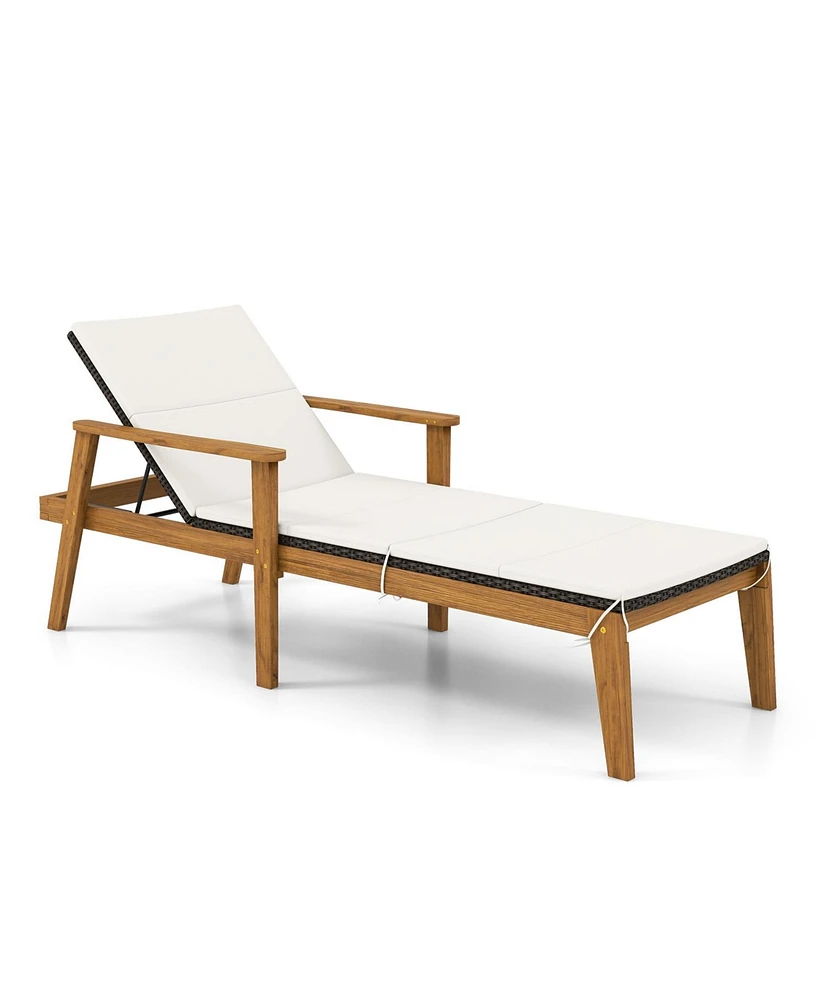 Gymax Set Of 4 Outdoor Chaise Lounge Chair Set w/ Armrests & 4-Level Backrest for Poolside