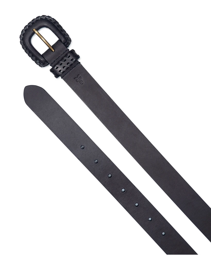 Frye Women's Covered Buckle Leather Lacing Belt