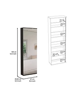 Baltimore Wall Mounted Shoe Rack, Mirror, Single Door, Ten Shoes Capacity, White