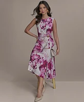 Donna Karan New York Women's Sleeveless Floral Midi Dress