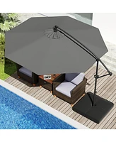 Offset Hanging Umbrella with Base Patio Cantilever Tilt