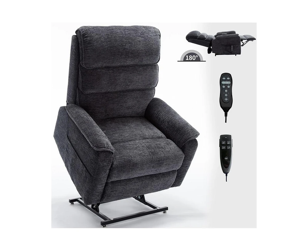 Casainc Dual Motor Infinite Position Up to 350 Lbs Power Lift Recliner Chair with Power-Remote, Heat Massage and Heavy Duty Motion Mechanism