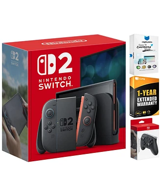 Nintendo Switch 2 Video Game Console with Pro Controller, MightySkins Code and 1 Cps Year Extended Warranty