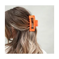 Large Rectangle Claw Clip - Orange