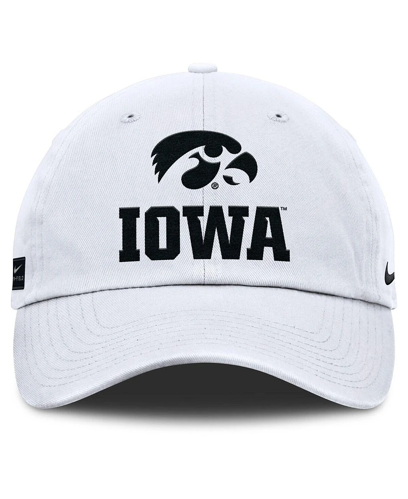 Nike Men's White Iowa Hawkeyes 2025 Sideline Club Adjustable Hat