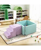 Slickblue Kids 3-in-1 Soft Climbing Blocks Play Set with Foam and Suede Fabric