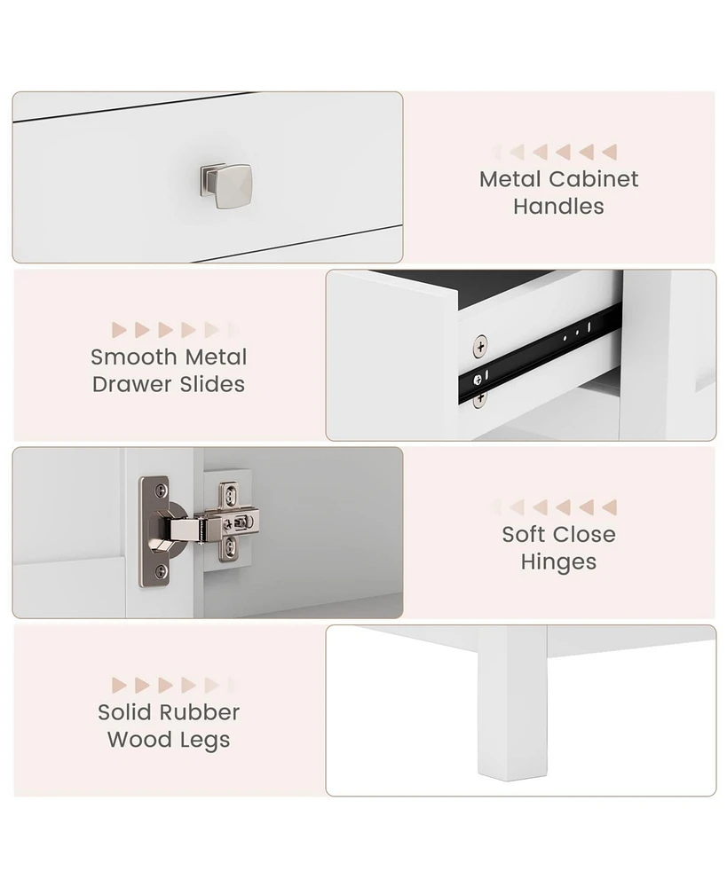 Freestanding Bathroom Vanity Unit with Basin Floor Storage Cabinet