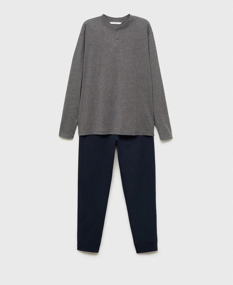 Mango Men's Cotton T-Shirt and Pant Pajama Set