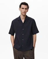 Mango Men's Stripped Structure Shirt