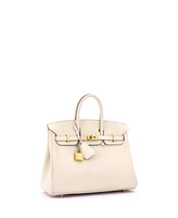 Pre-Owned Hermes Birkin 25 Handbag Light Swift with Gold Hardware