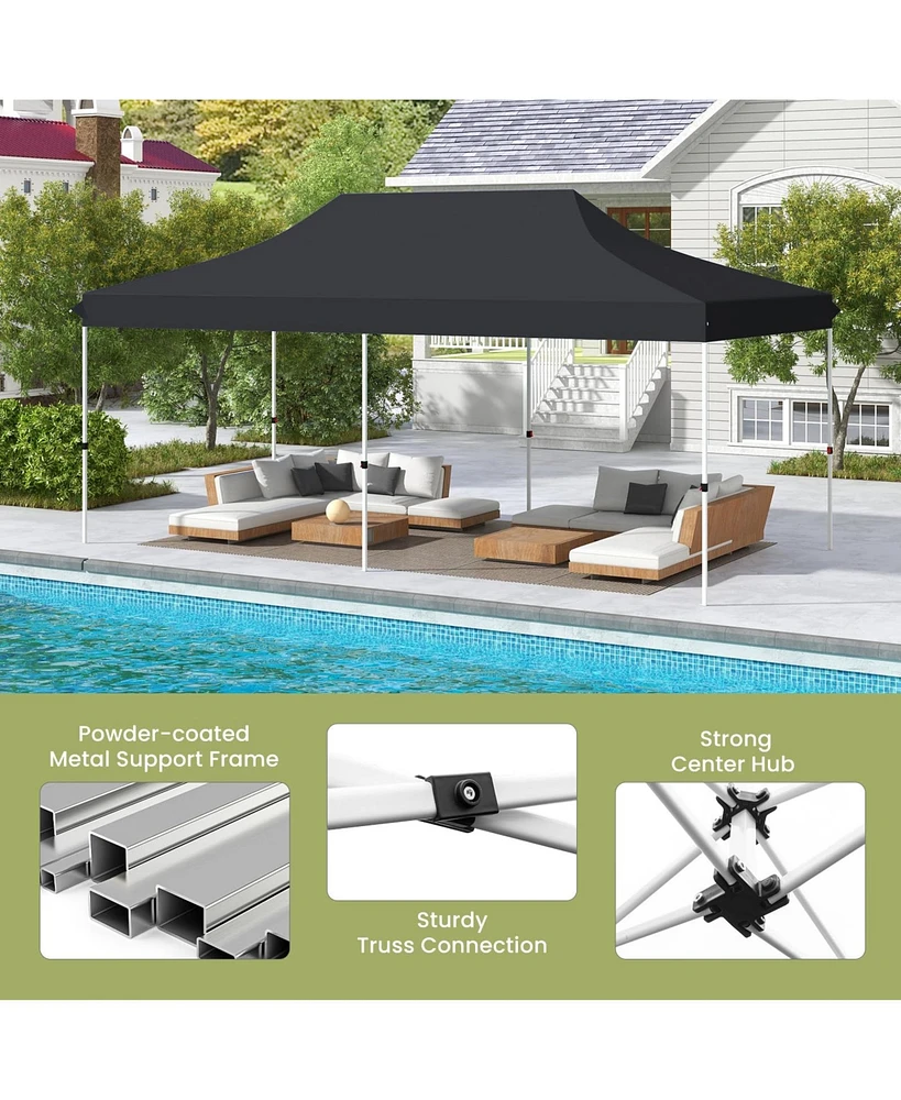 10 X 20 Ft Pop up Canopy Tent Foldable Portable Outdoor Gazebo with Carry Bag