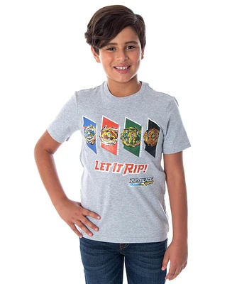 Beyblade Boys Burst 4 Spinner Tops Wizard Fafnir Ace Dragon Erasre Delvos Let It Rip! T-Shirt Tee