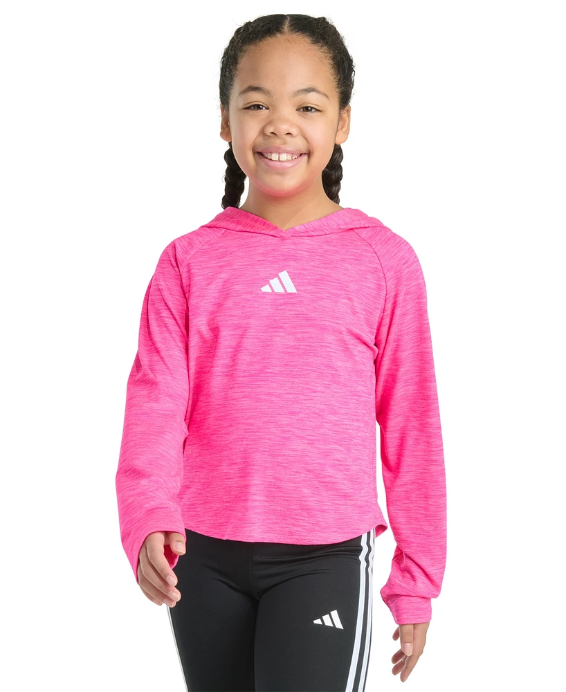 adidas Big Girls Long-Sleeve Hooded Melange Top