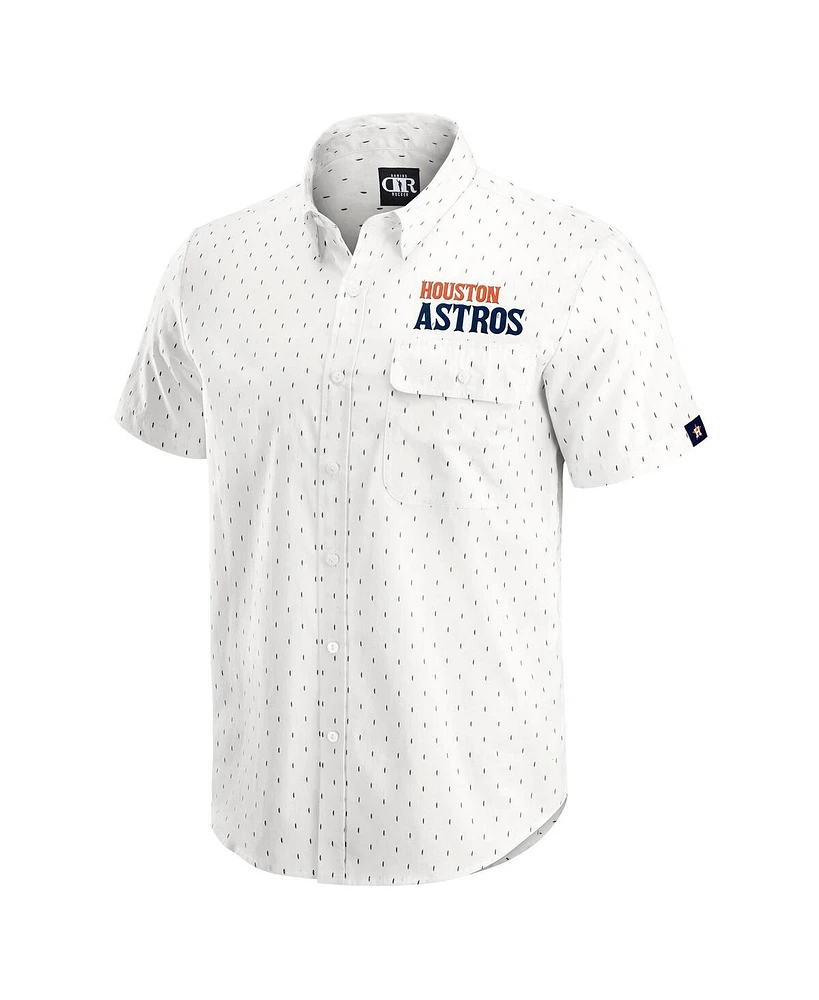 Darius Rucker Collection by Fanatics Men's Cream Houston Astros Printed Button-Down Shirt