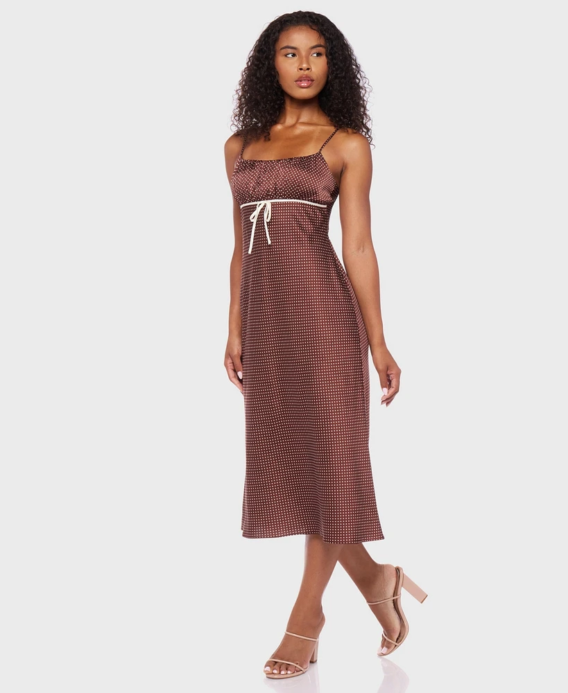 Alex & Sophia Juniors' Polka Dot Sleeveless Scoop Neck Midi Dress