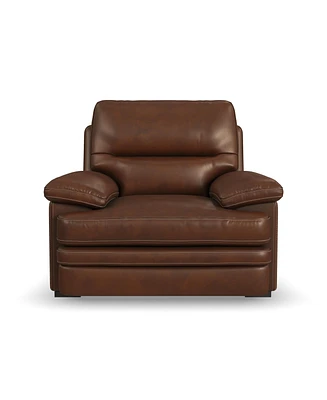 Flexsteel David 48" David Pecan Leather Chair