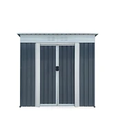Mondawe 6FT Wx4FT H Metal Outdoor Storage Sheds with Sliding Doors