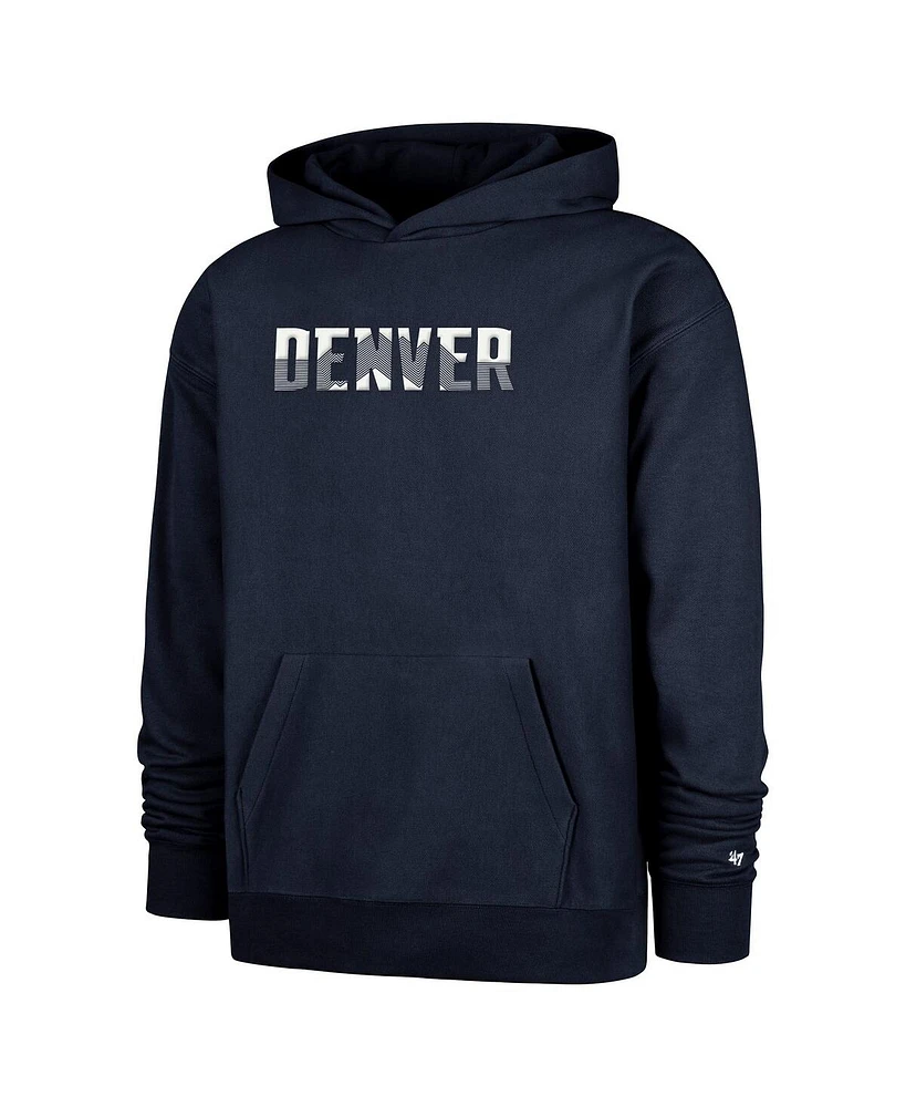 '47 Brand Men's Navy Denver Nuggets 2024/25 City Edition Double Crossover Foundation Pullover Hoodie
