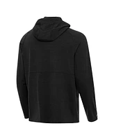 Antigua Men's Heather Black Indiana Hoosiers Spikes Quarter-Zip Hoodie