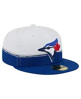 New Era Men's Blue/White Toronto Blue Jays Paint Stroke 59FIFTY Fitted Hat