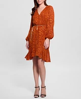 Guess Women's Deztiny Printed Chiffon A-Line Dress
