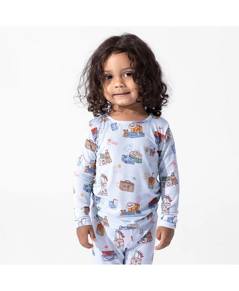 Bellabu Bear Kids Unisex Kids' Vintage Suitcases Set of 2 Piece Pajamas