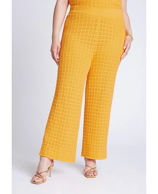 Eloquii Women's Crochet Knit Pant