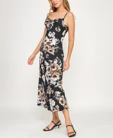 Bcx Juniors' Sleeveless Satin Cowlneck A-Line Dress