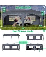 Mondawe 10'x20' Commercial Pop-Up Canopy Tent with 6 Sidewalls