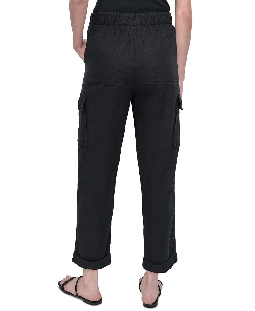 Dkny Jeans Women's Mid Rise Relaxed Pull-On Cargo Pants