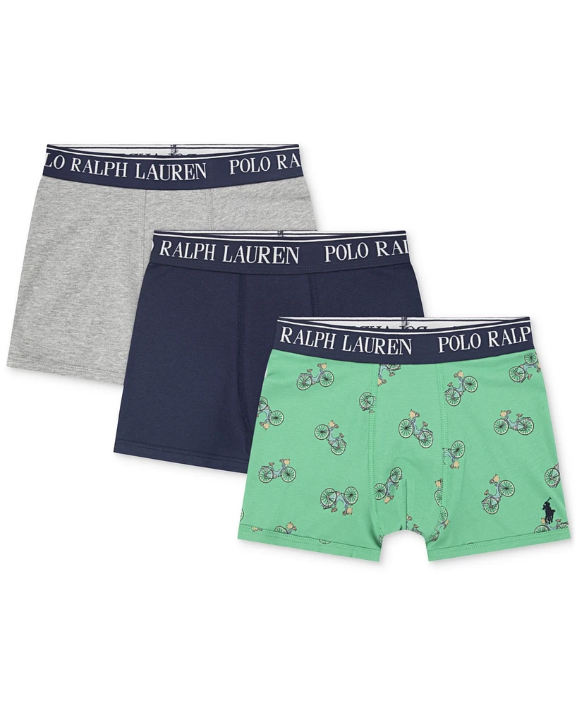 Polo Ralph Lauren Big Boys Cotton Stretch Boxer Briefs 3-Pack