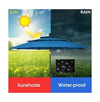 10 Feet 3 Tier Outdoor Patio Umbrella with Double Vented