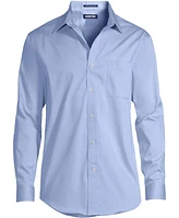 Lands' End Men's Big and Tall Traditional Fit Solid No Iron Supima Pinpoint Straight Collar Dress Shirt