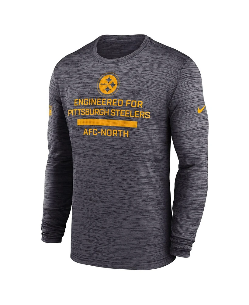 Nike Men's Pittsburgh Steelers Sideline Velocity Performance Long Sleeve T-Shirt