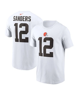 Nike Men's Shedeur Sanders White Cleveland Browns 2025 Nfl Draft Name Number T-Shirt