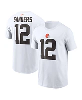 Nike Men's Shedeur Sanders White Cleveland Browns 2025 Nfl Draft Name Number T-Shirt