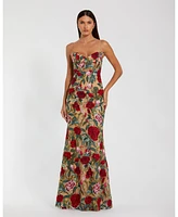 Mac Duggal Women's Floral Embroidered Off The Shoulder Gown
