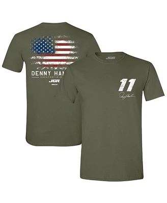 Joe Gibbs Racing Team Collection Men's Green Denny Hamlin Flag T-Shirt