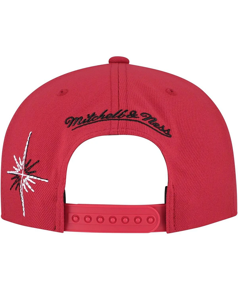 Mitchell & Ness Men's Red Chicago Bulls Starlight Snapback Hat