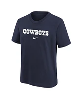 Nike Big Boys and Girls Navy Dallas Cowboys Team Wordmark T-Shirt