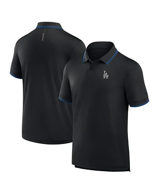 Fanatics Men's Black Los Angeles Dodgers Front Office Move Mono Pique Polo Shirt