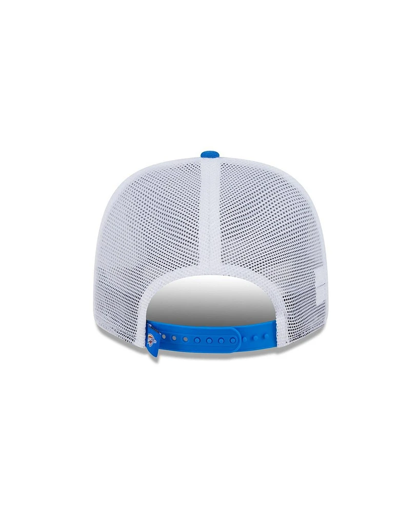 New Era Men's Blue/White Oklahoma City Thunder 9SEVENTY Stretch-Snap Trucker Hat