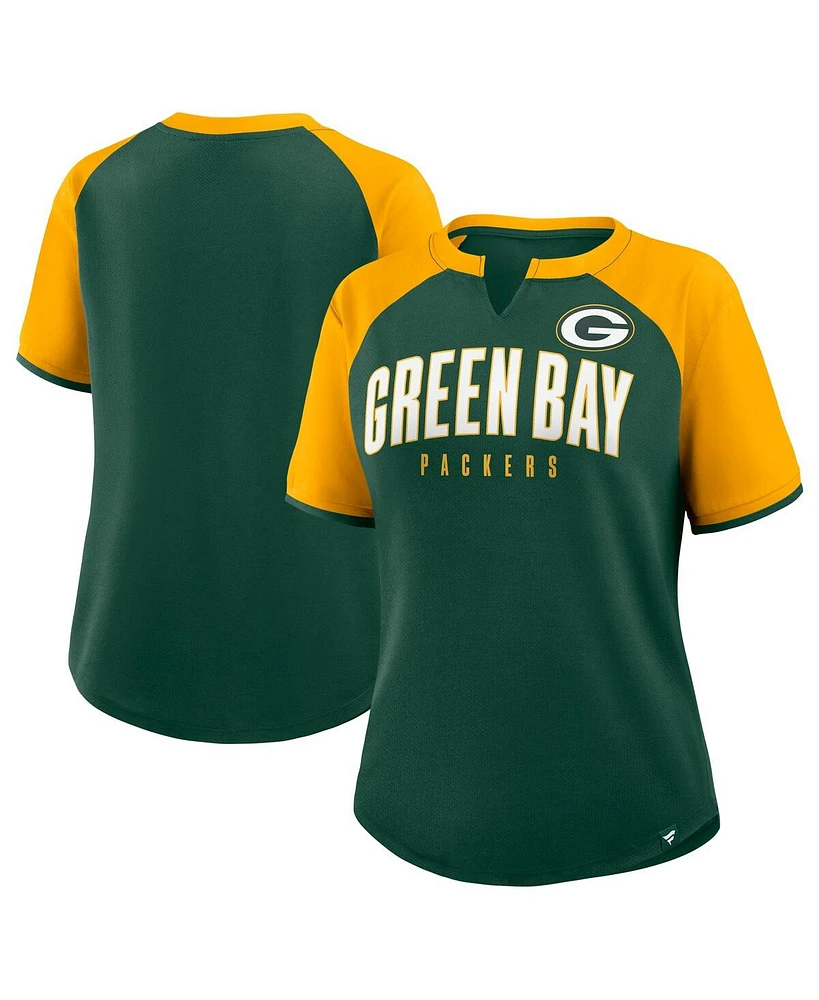 Fanatics Women's Green/Gold Green Bay Packers Height Advantage T-Shirt