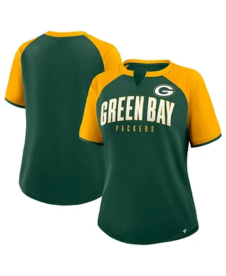 Fanatics Women's Green/Gold Green Bay Packers Height Advantage T-Shirt