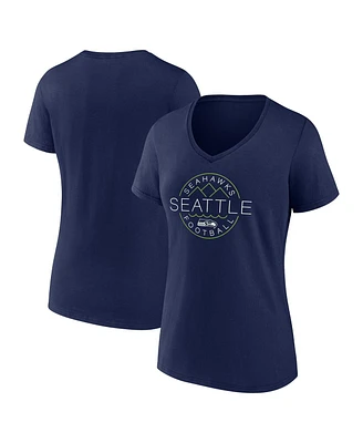 Fanatics Women's College Navy Seattle Seahawks Hometown Defensive Stand V-Neck T-Shirt