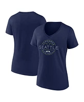 Fanatics Women's College Navy Seattle Seahawks Hometown Defensive Stand V-Neck T-Shirt