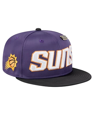 New Era Men's Purple/Black Phoenix Suns Throwback Satin Vintage Pin Two-Tone 59FIFTY Fitted Hat